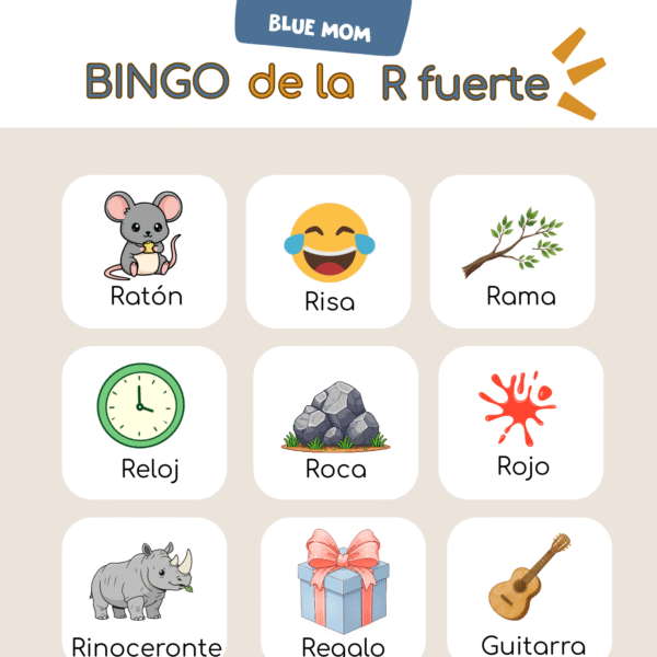 Bingo del lenguaj- R fuerte y R suave